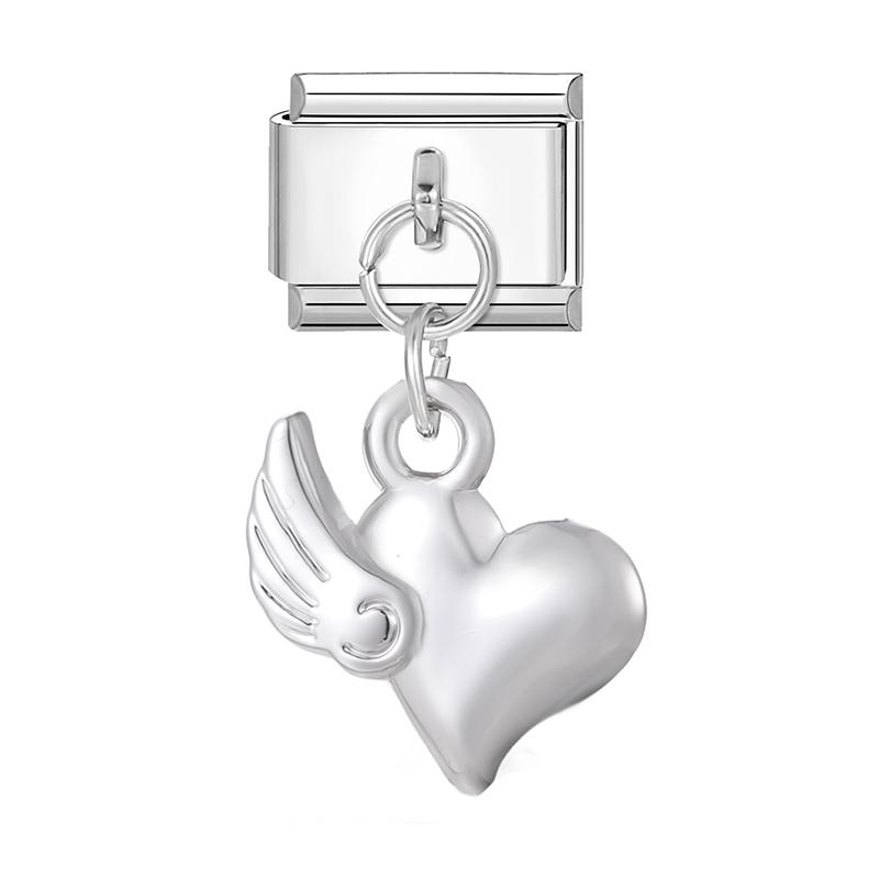 Fashion Heart Lips Bow Knot Feet Fishbone Pendant Italian Charm Link Fit 9mm Stainless Steel Bracelet DIY Making Men Women Gifts