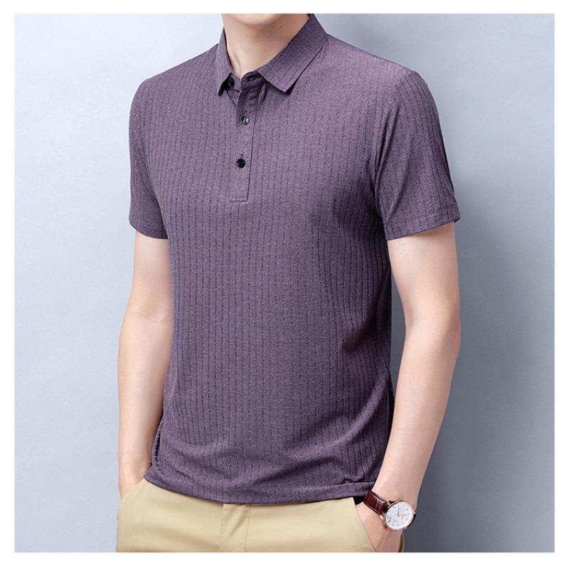Summer New Short-Sleeved T-shirt Men's Korean-Style Loose Casual Business Half-Sleeved Youth Fashion Polo Shirt