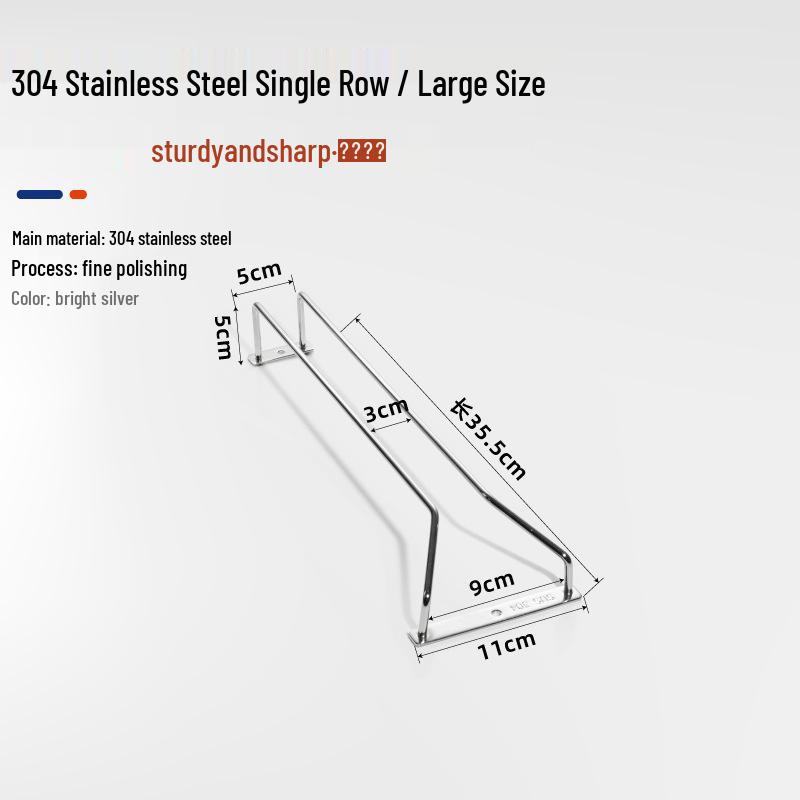 High-Stemmed 304 Stainless Steel Wine Glass Storage Rack for Red Wine Glasses