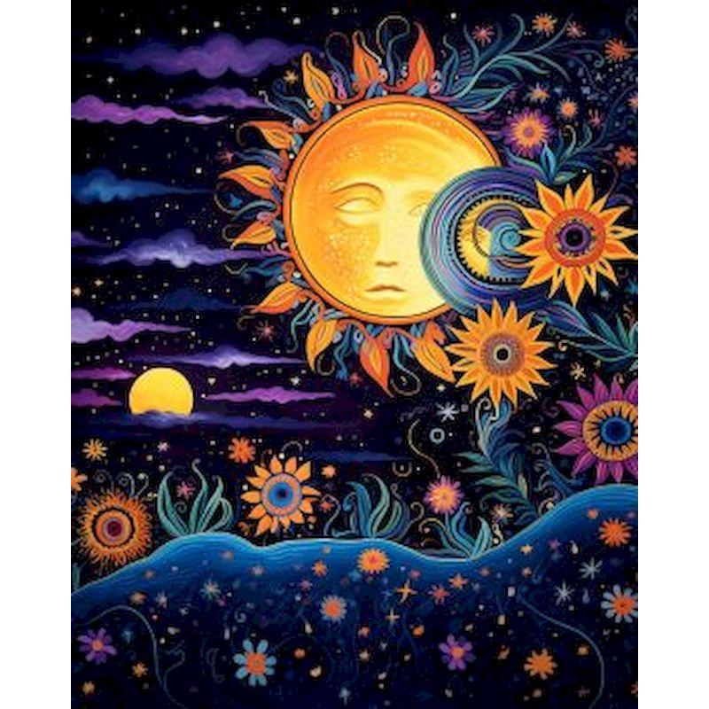 Full Round Diamond Painting Abstract Landscape 5d Diy Embroidery Moon Cross Stitch Mosaic Picture Rhinestones Wall Decor