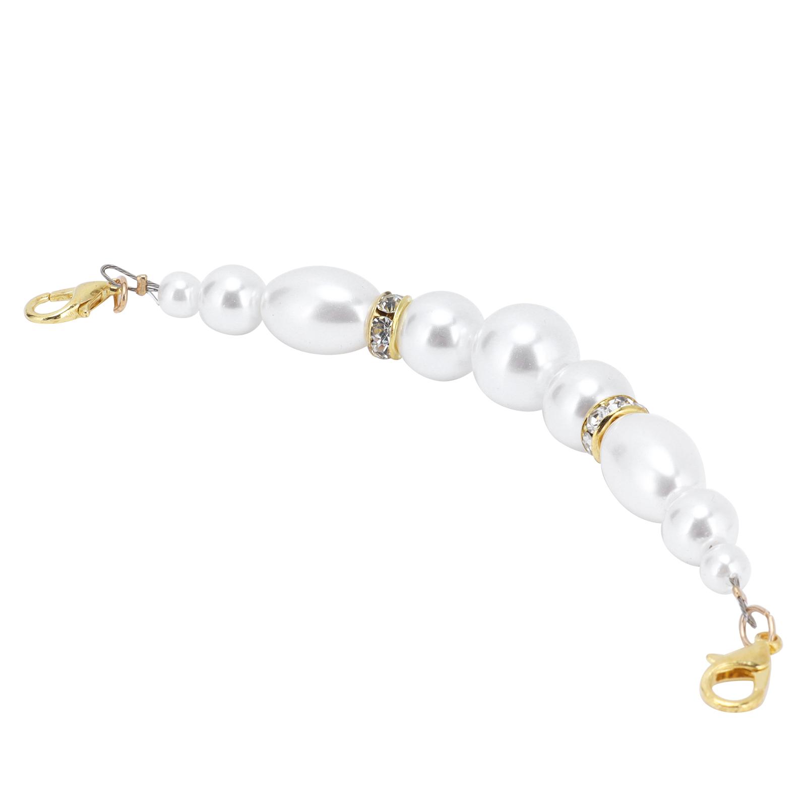 

Women Faux Pearl Pendant Face Cover Chain Fashionable Face Shield Lanyard Accessory