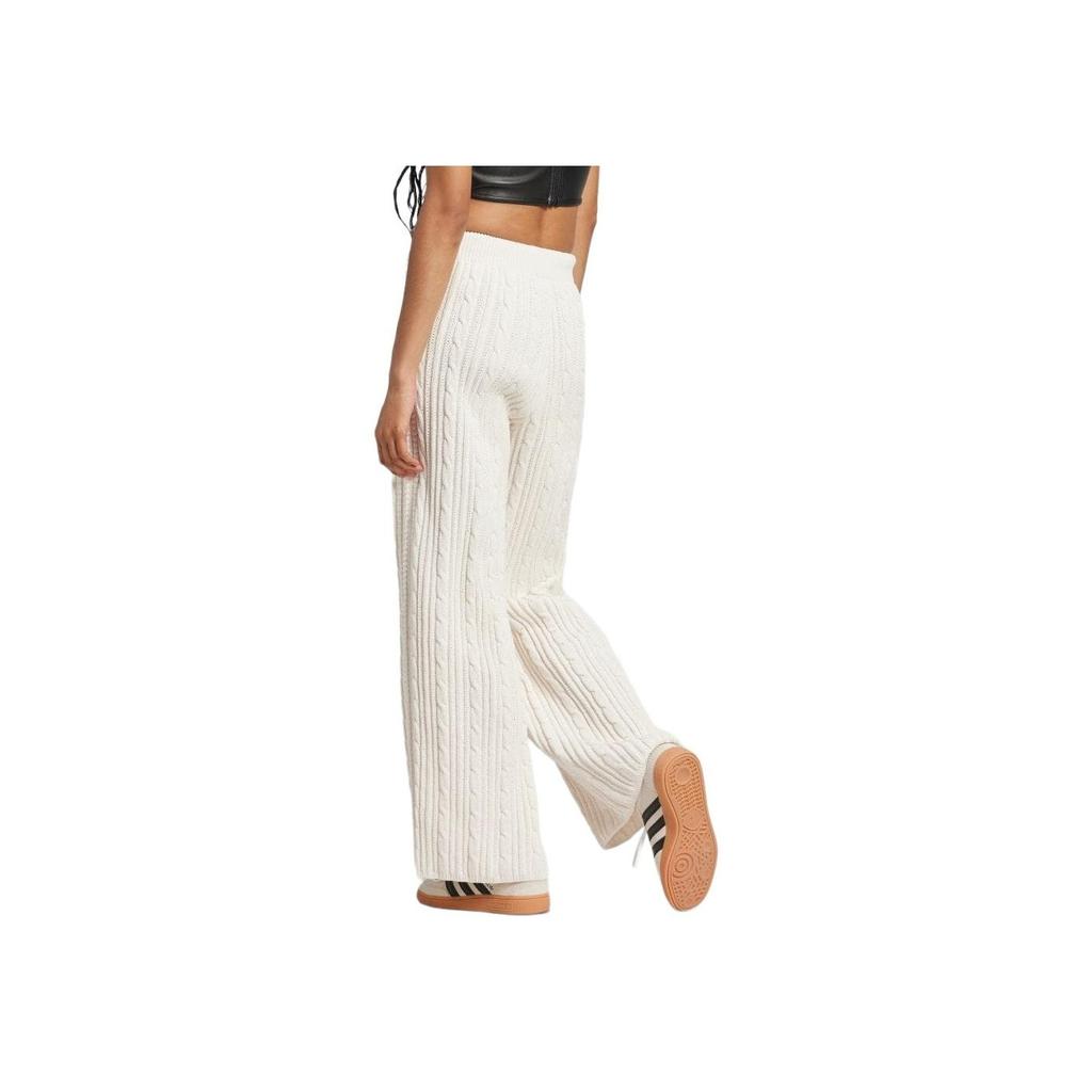 Adidas Originals 70S Fashion Solid Color Knitted Joggers Women Joggers Miracle-White JN7658