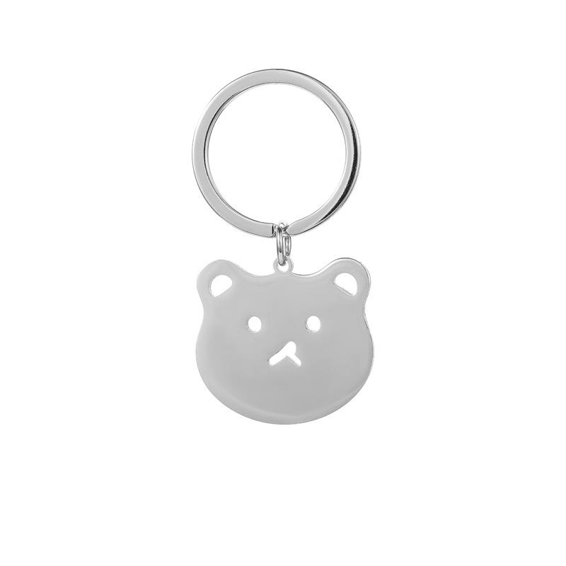 

Cartoon Bear Stainless Steel Keychain Lovely Toy Bear Design Fashion Student Bag Pendant Practical Small Gift