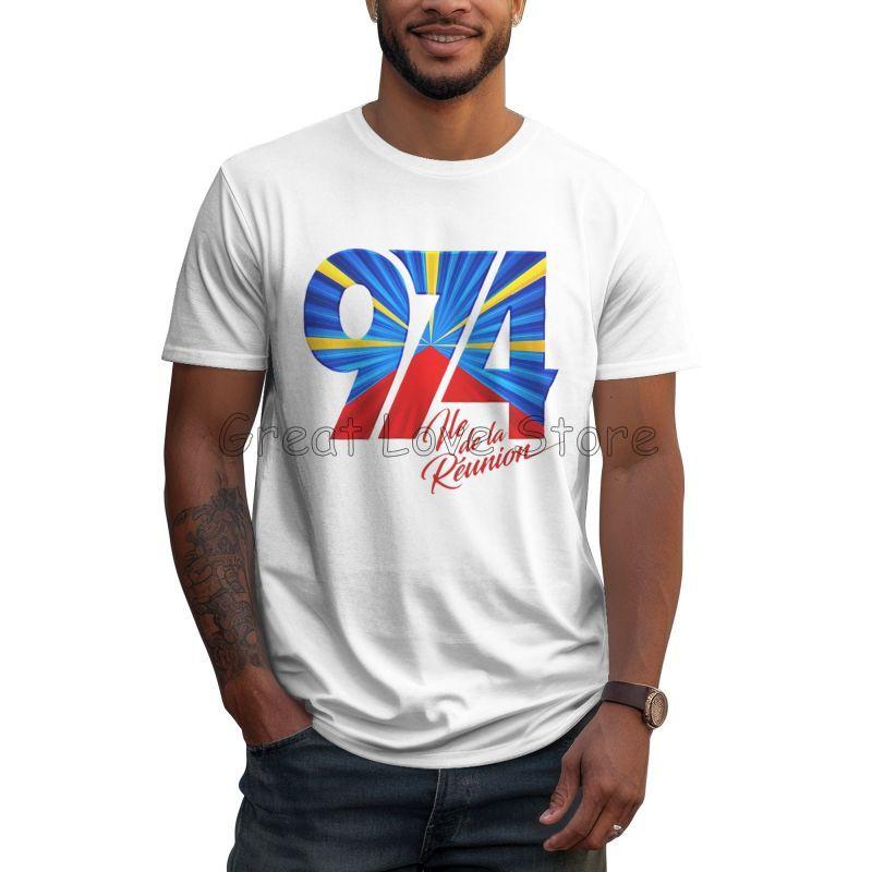 

Custom 974 Reunion Island Logo Print Tshirt Men Cotton Graphic T Shirts Summer Casual Large Size Tees Tops Streetwear S6XL S