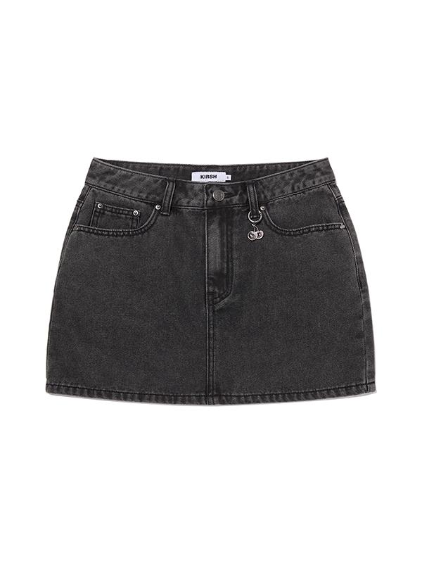 Kirsh Basic Denim Mini Skirt [Charcoal]