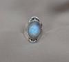 Rainbow Moonstone Ring: Sterling Silver Statement Jewelry, Artisan Boho Design