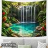 2D Flat - 2D Flat - 2D Flat Print 1pc Tapestry Tropical Waterfall Tapestry Lush Jungle Scenery Decor Tapestry for Apartment Living Room Bedroom Decor,