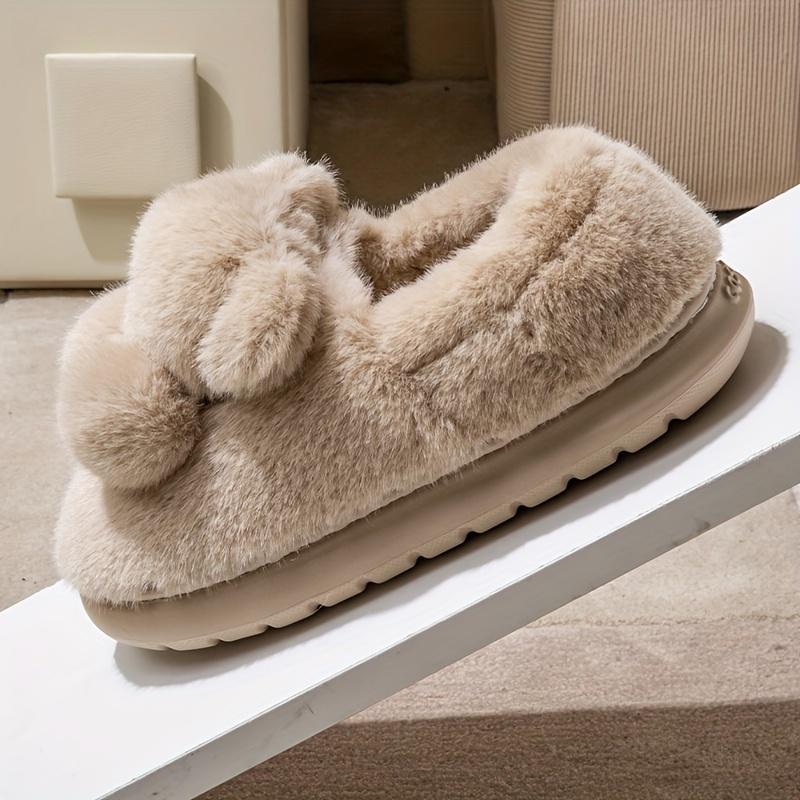 

Плюшевые тапочки-слипоны с плюшевой подкладкой и поддержкой свода стопы, мягкие плюшевые домашние тапочки для помещений 41 бланшированные миндальные