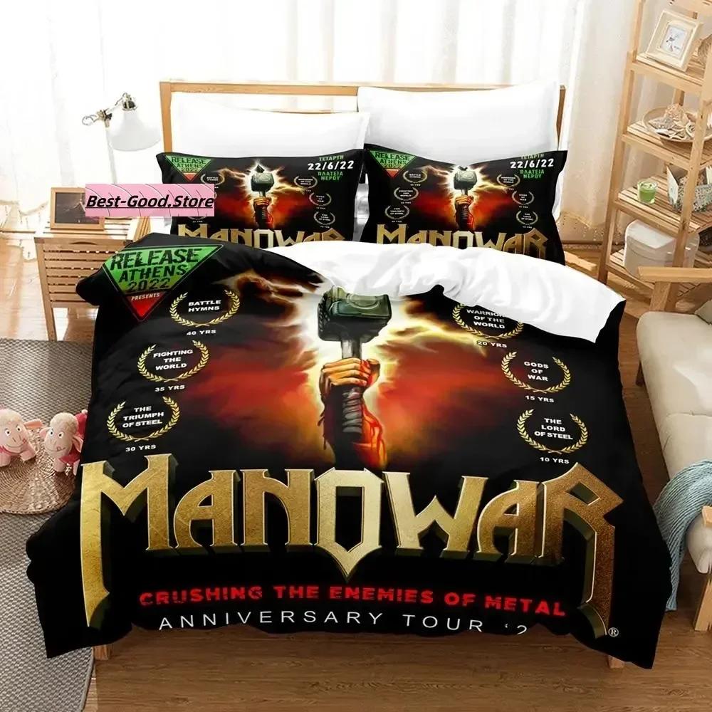 Manowar 3D Print Hip Hop Printed Bed Set Duvet Cover Pillowcase Bedding Set Bed Linen Sheet Quilt Cover Full Queen King Size