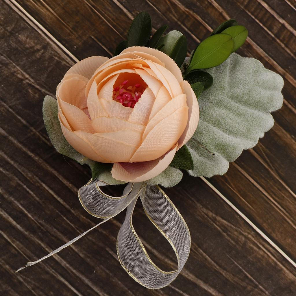 

Beautiful Wrist Corsage Bracelet Bridesmaid Sisters Wedding Hand Flower Champagne