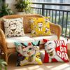 Anime Lucky Cat Print Pillow Cover Cute Cartoon Cat Cushion Case For Sofa Bedroom Living Room Home Decor
