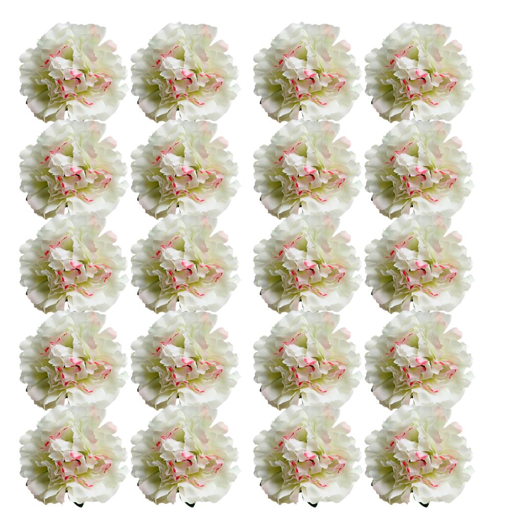 20 Piece Silk Artificial Flowers Rose Heads Fabric Roses Decorative Flower Wedding Party