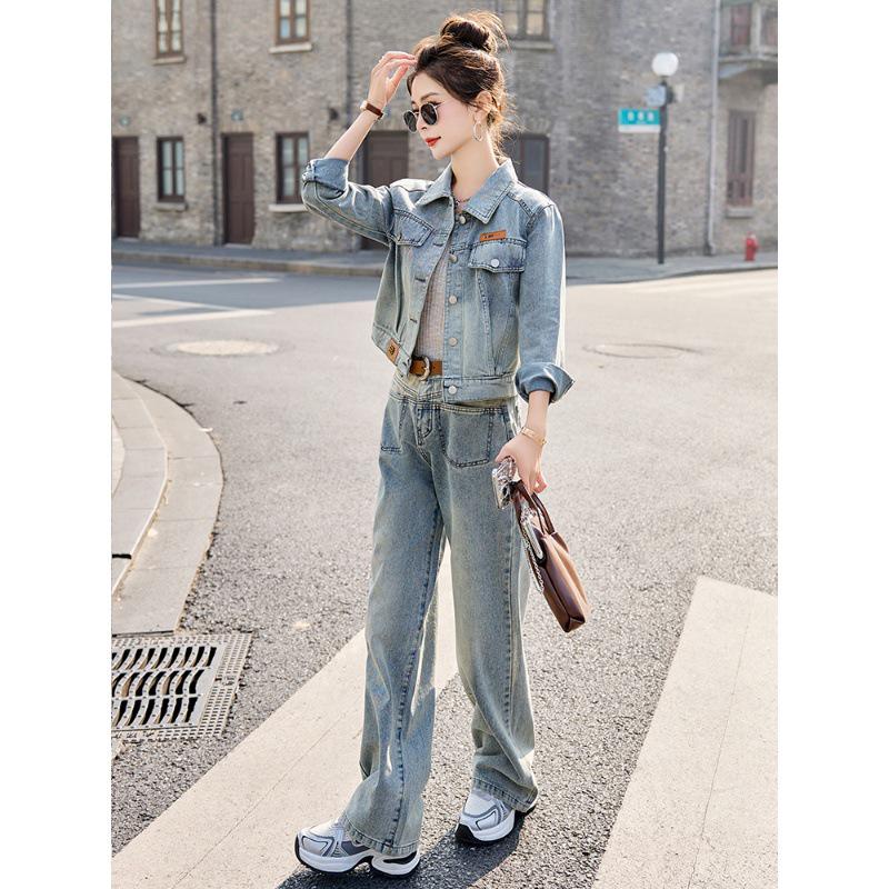 2024 Spring Casual Denim Two-Piece: Trendy, Versatile, and Fashionable