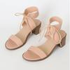Women Summer New Cross -Tied Sandals Hoof Heel Sexy Outdoor Party High Heels Ankle Strap Light  Female Shoes