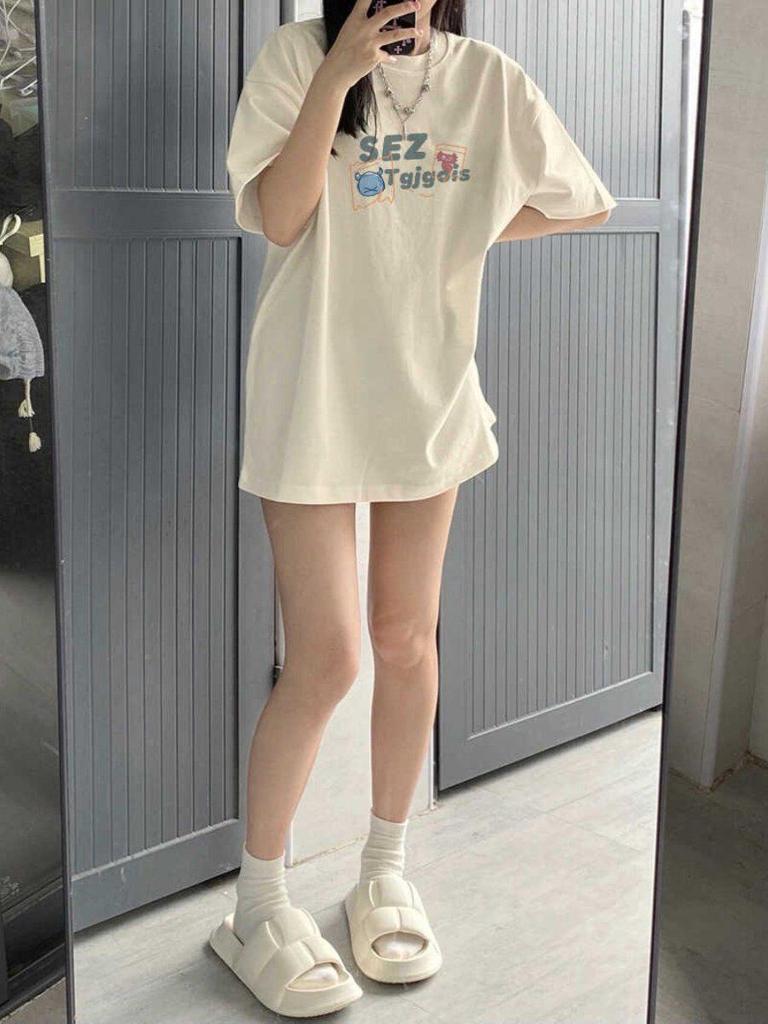 Unisex Plus Size Cotton Loose T-Shirt, Short Sleeve, Oversized, Trendy Brand, Couples Top