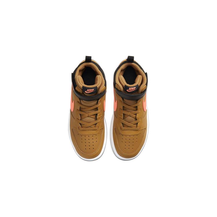 Nike Court Borough Mid 2 Mid Top Kids' Skateboarding Shoes Wheat Yellow Children Aged 3 7 Years Old CD7783-700