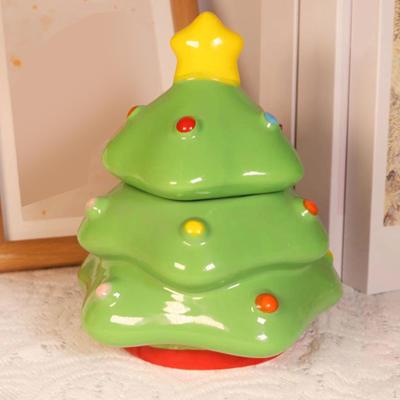 Weihnachtsbaum Süßigkeitenglas Küche Lebensmittelaufbewahrungsbehälter Geschenk mit Deckel Zucker für Kekse
