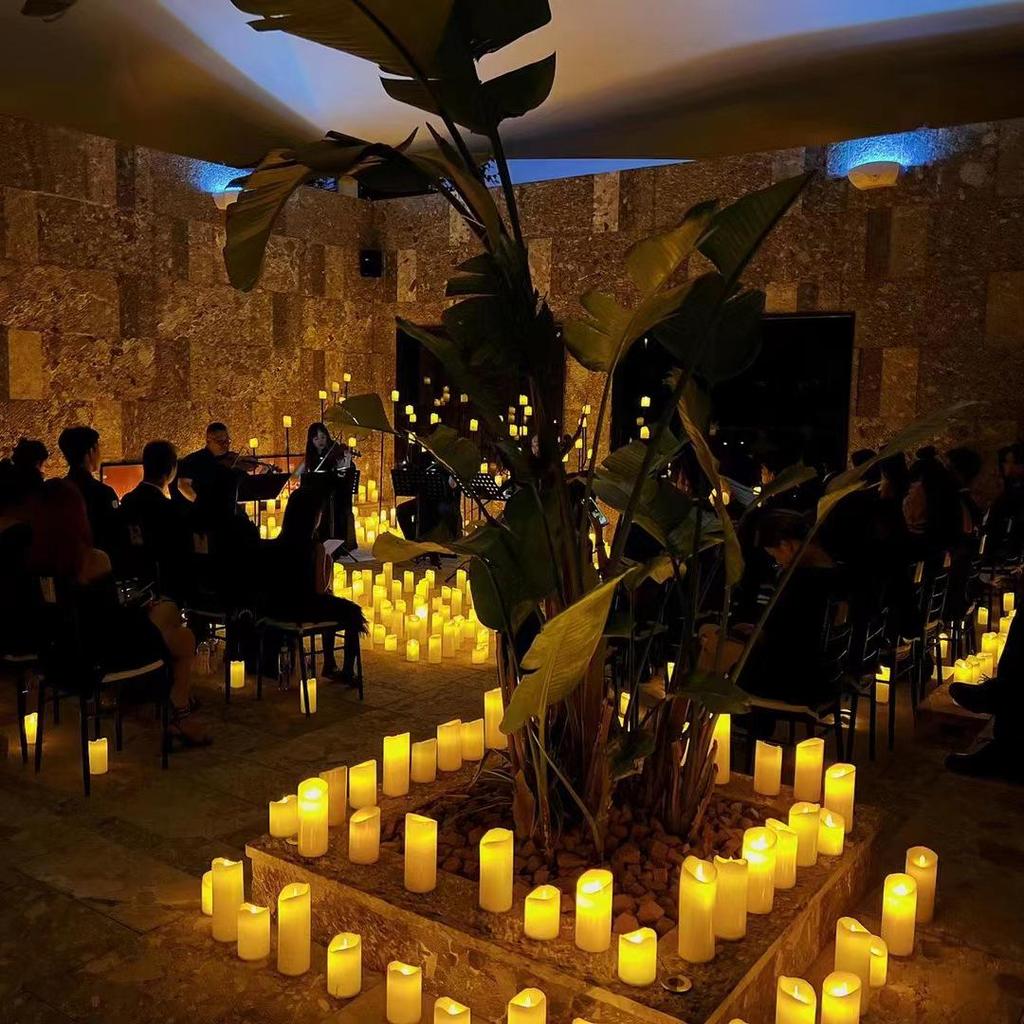 Flickering LED Candles with 10-Key Remote for Weddings, Parties, and Home Decor Script Props