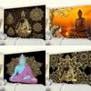 Tapiserie cu statuie lui Buddha, cuvertură de pat, agățată pe perete, covoraș de plajă boem, fete de masă, decor pentru dormitor
