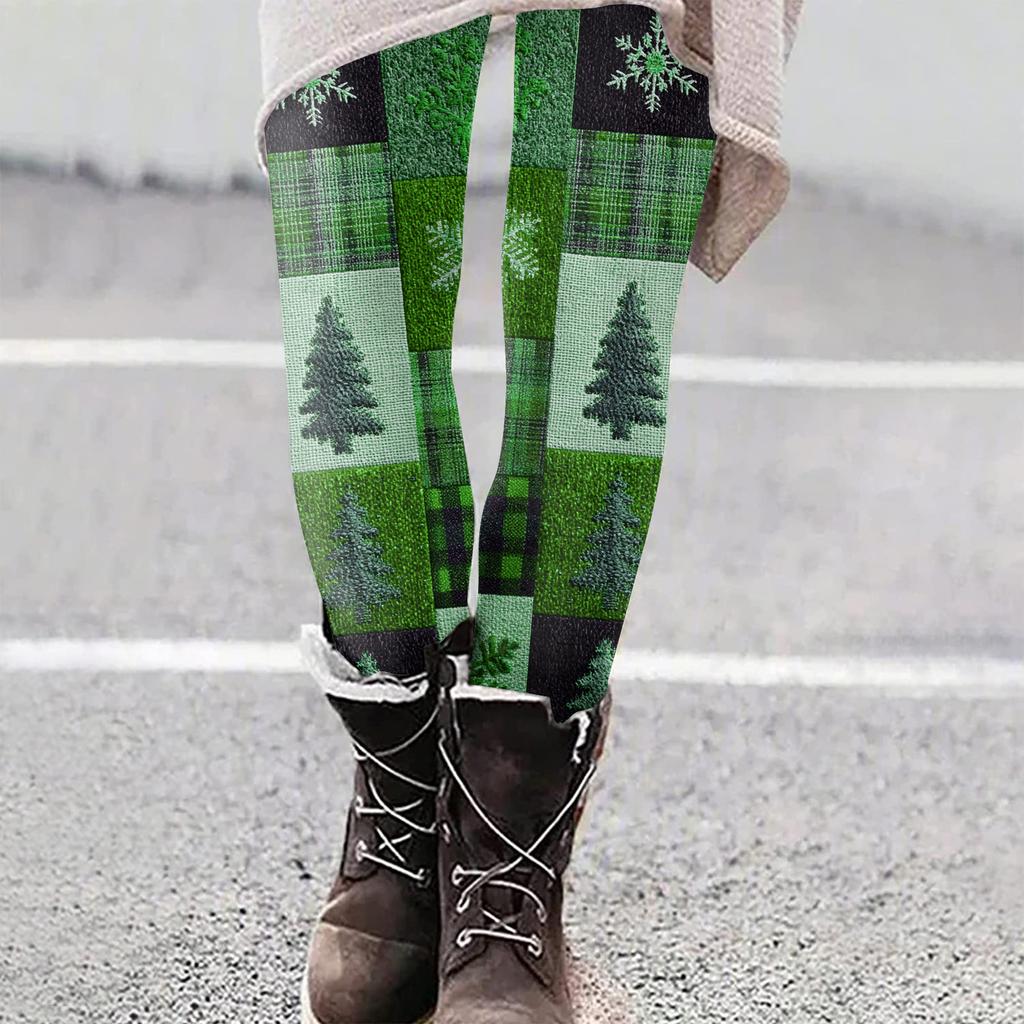 Women's Christmas Print Slim Fit Elastic Yoga Casual Pants