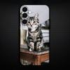 Cute American  Shorthair Cat Phone Case For Samsung Galaxy A73/A72/A71/A70/A53/A52/A51/Others Soft Black Shell