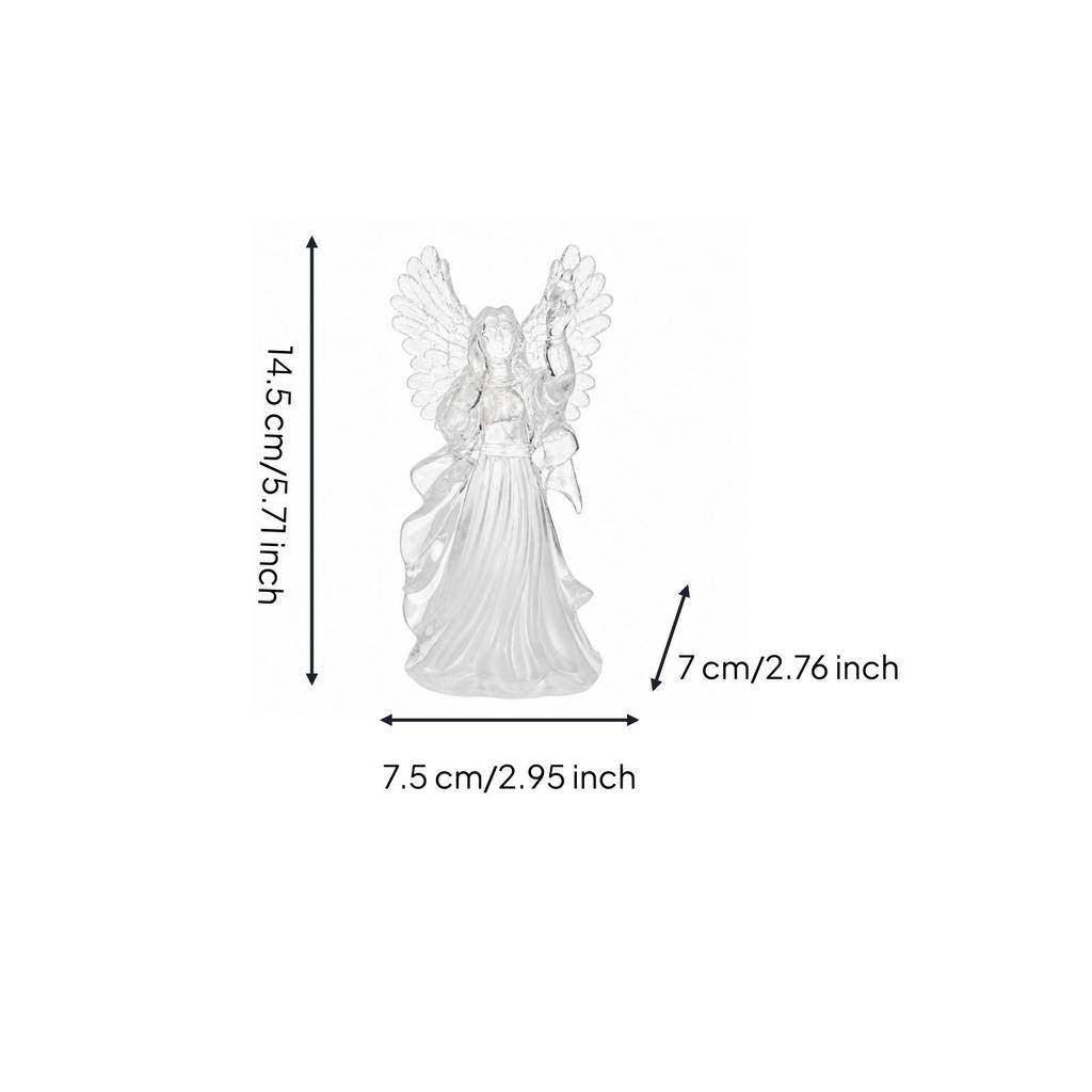 Angel Figurine Acrylic Decor Clear for Bedside Table, Holiday Display