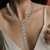 Collana con Nappa a Foglia Metallica ZAA da Donna, Gioielli Eleganti Bohémien per Celebrazioni, Accessori per Vacanze Estive, Festival, Matrimoni