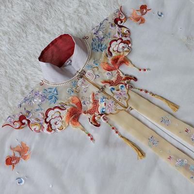 Perfect Match New Female Chinese Ancient Ming Dynasty Improved Hanfu Cloud Shoulder Stand Collar Embroidered Shawl Hanfu Decoration W806