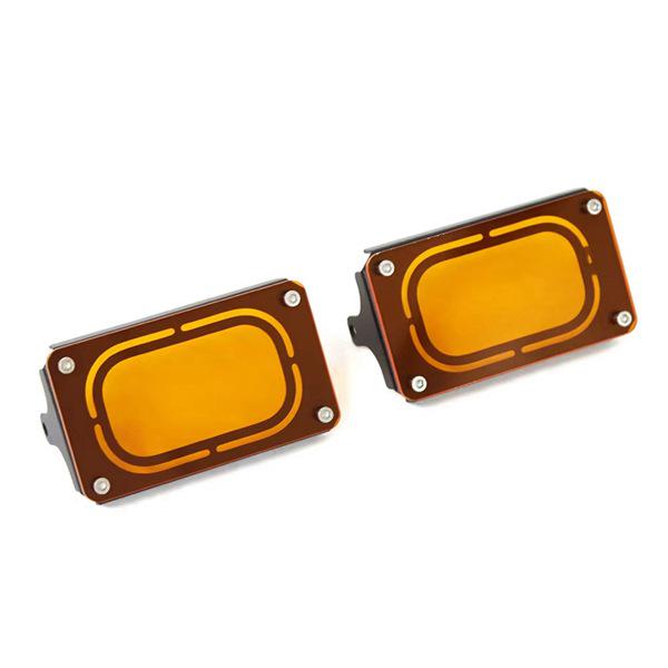 Carbon Steel Motorcycle Fog Light Cover in Orange: Protective Spotlight Cover; Suitable for...