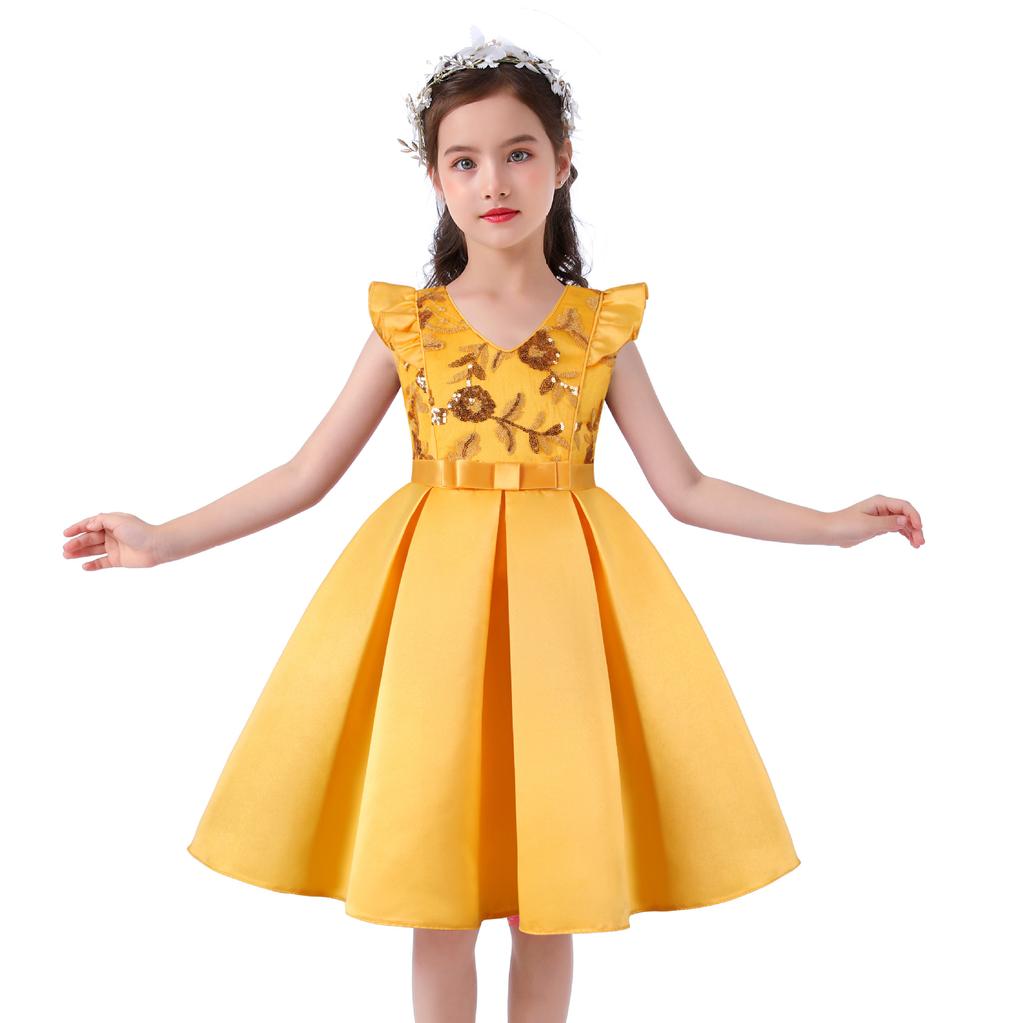 Girls' Dresses Children's Sequin Dresses Holiday Party Princess Sparkling Kids Birthday Dress Elegant Soft Party Dress Ball Gown for Girls