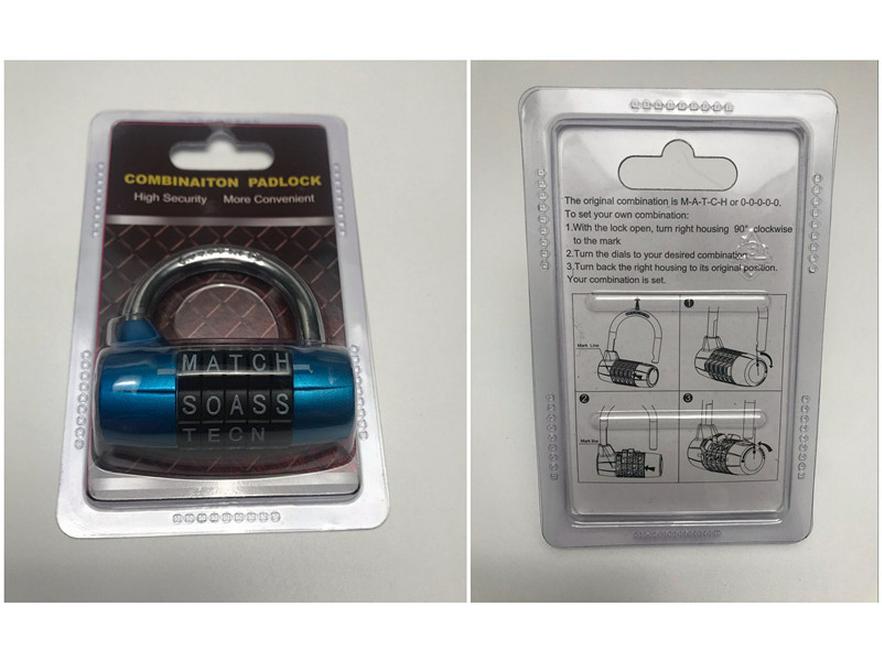 5-Digit U-Shaped Mechanical Combination Padlock