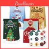 Christmas Paper Decor Bags With Santa Claus Gingerbread Man Print For Daily