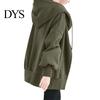 Loose Fit Women Jacket Thick Coat for Autumn Winter Warmth Solid Color Mid-Length Fleece Lightweight with Pockets Zipper Hooded Daily Wear Comfortable