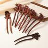 Red Sandalwood Wood Hairpin U-Shaped Hanfu Hair Accessories Wooden Hair Stick Sticks for Buns