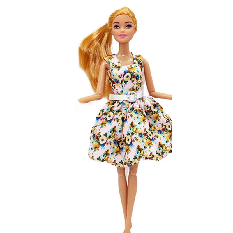 30cm Girl Doll Full Set 11.5inch Joints Doll with Fashion Rainbow Skirt Girls Dress Up Toys