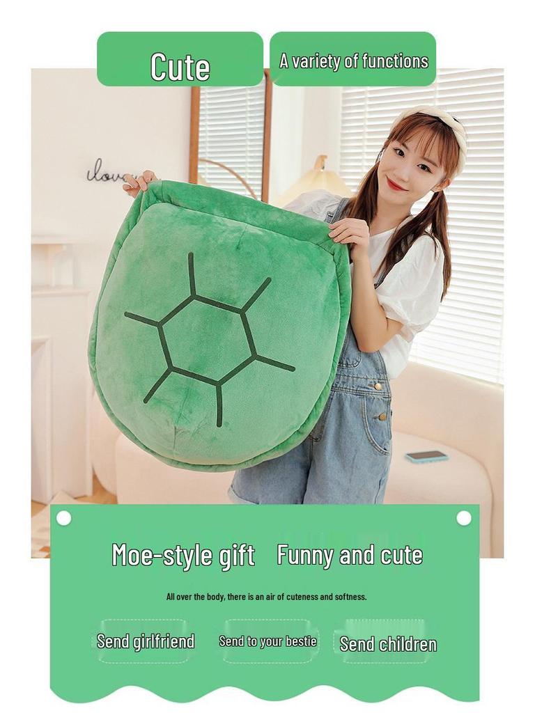 Plush Turtle Shell Wearable Sleeping Bag & Sofa Cushion