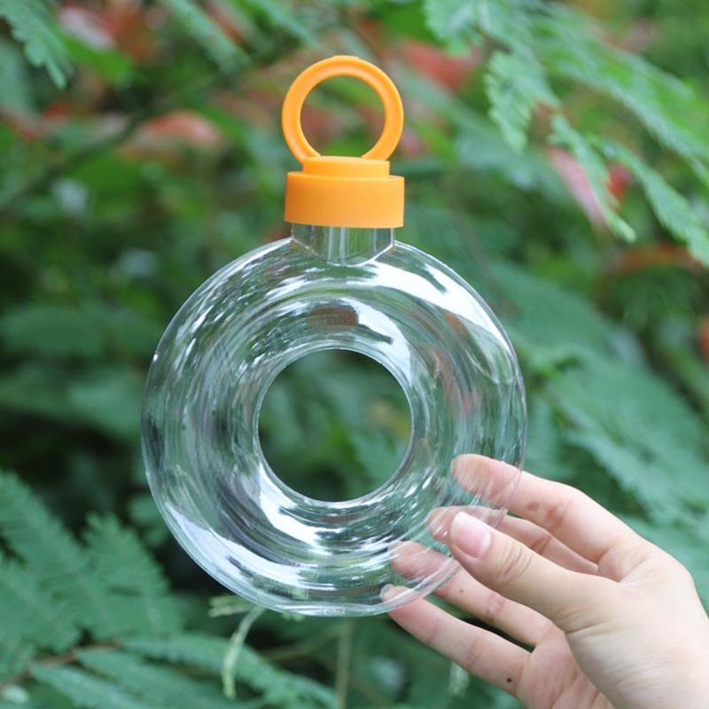 500ML Søt Smultringformet Drikkeflaske for Barn - Lekkasjesikker Fallbestandig Gjennomsiktig Sportsreisekopp for Barn eller Kvinner