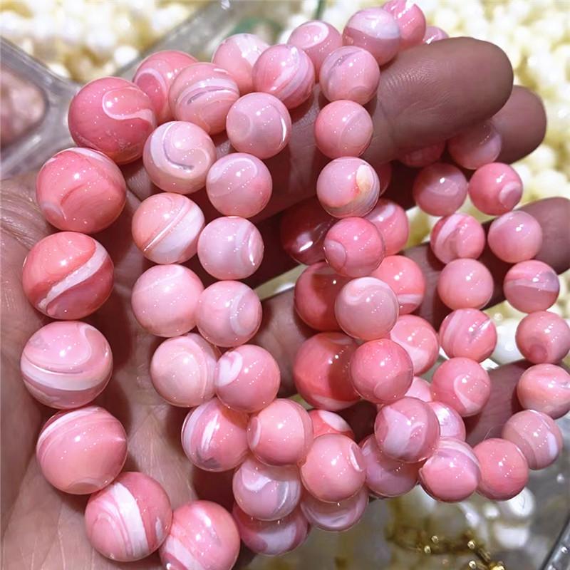 Natural gold and silver silk shell moonlight snail bracelet, Tai Chi pattern cat's eye effect, white disc shell batch, jade mother of pearl bracelet