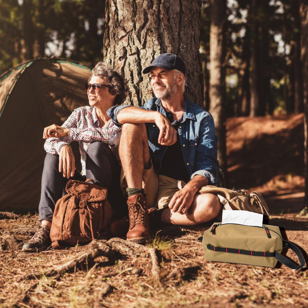 Camping Tissue Box Holder Multipurpose Toilet Paper Holder Oxford Cloth Portable Napkin Holder Bag Waterproof for Camping Hiking
