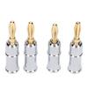 Preffair 4PCS Banana Plug Connector 24K Gold Plated Brass Banana Plug Six Leaf Banana Plug for Speakers BA1462
