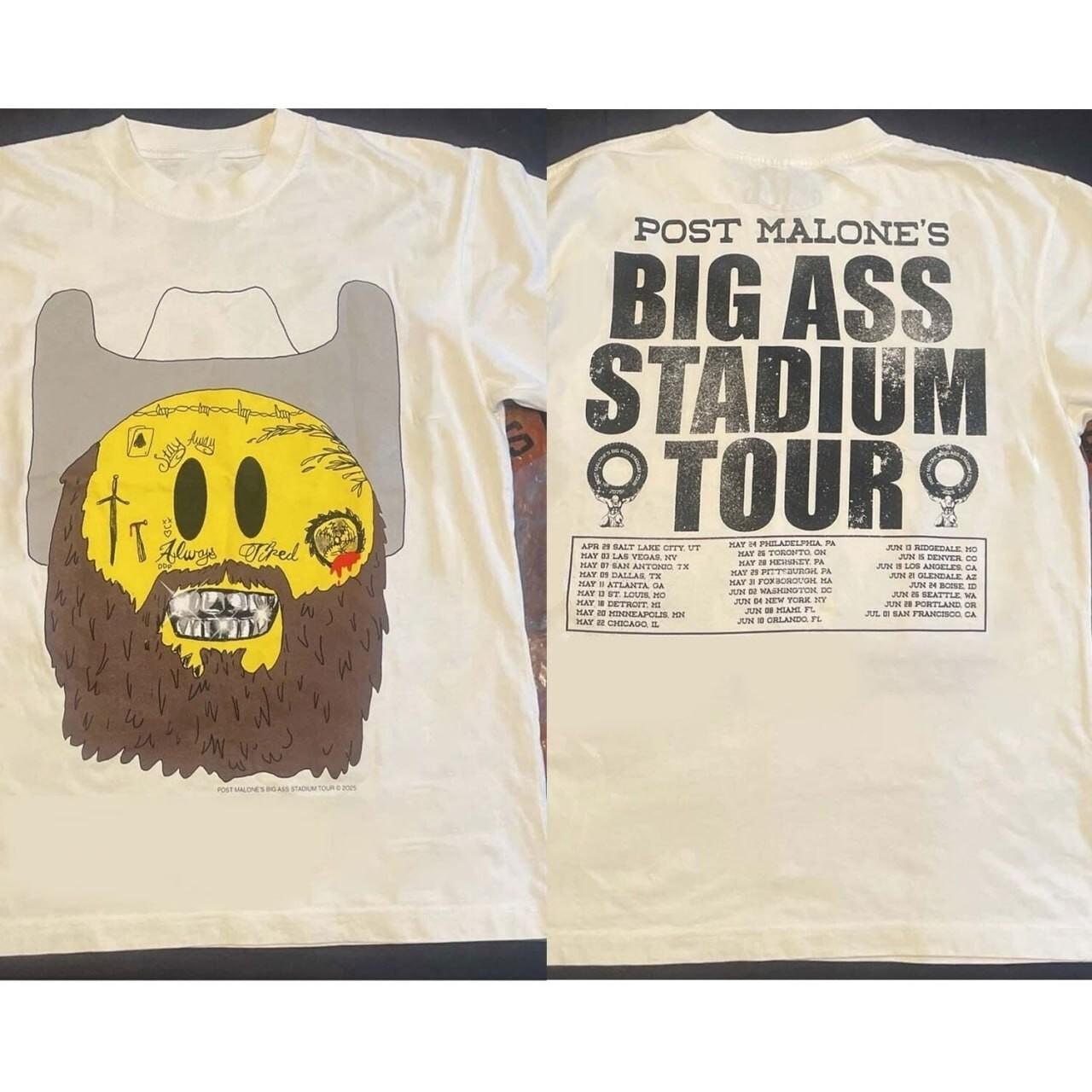 HOT!!! Post Malone Jelly Roll Tour Merch Big Ass Stadium Tour 2026 reprint T L