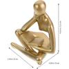 HOMSFOU Abstract Reading Man Statue - Golden Resin Thinker Sculpture for Home, Office, Library, and Room Decor, Minimalist Art Figurine Gift for Men,