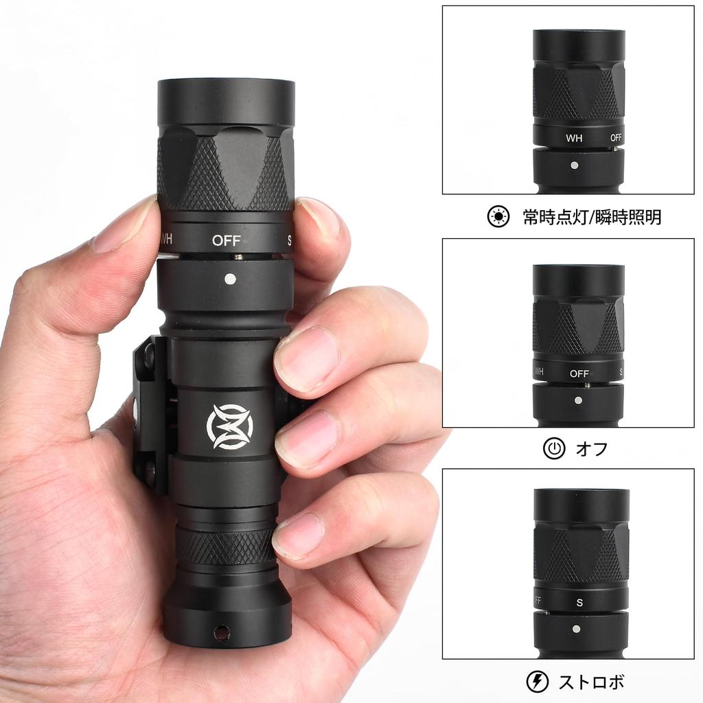 M300W Tactical Light Scout Light with Strobe With Remote Push Switch 400 Lumens LED Flashlight Compatible with 20mm SF Replica for Survival Games