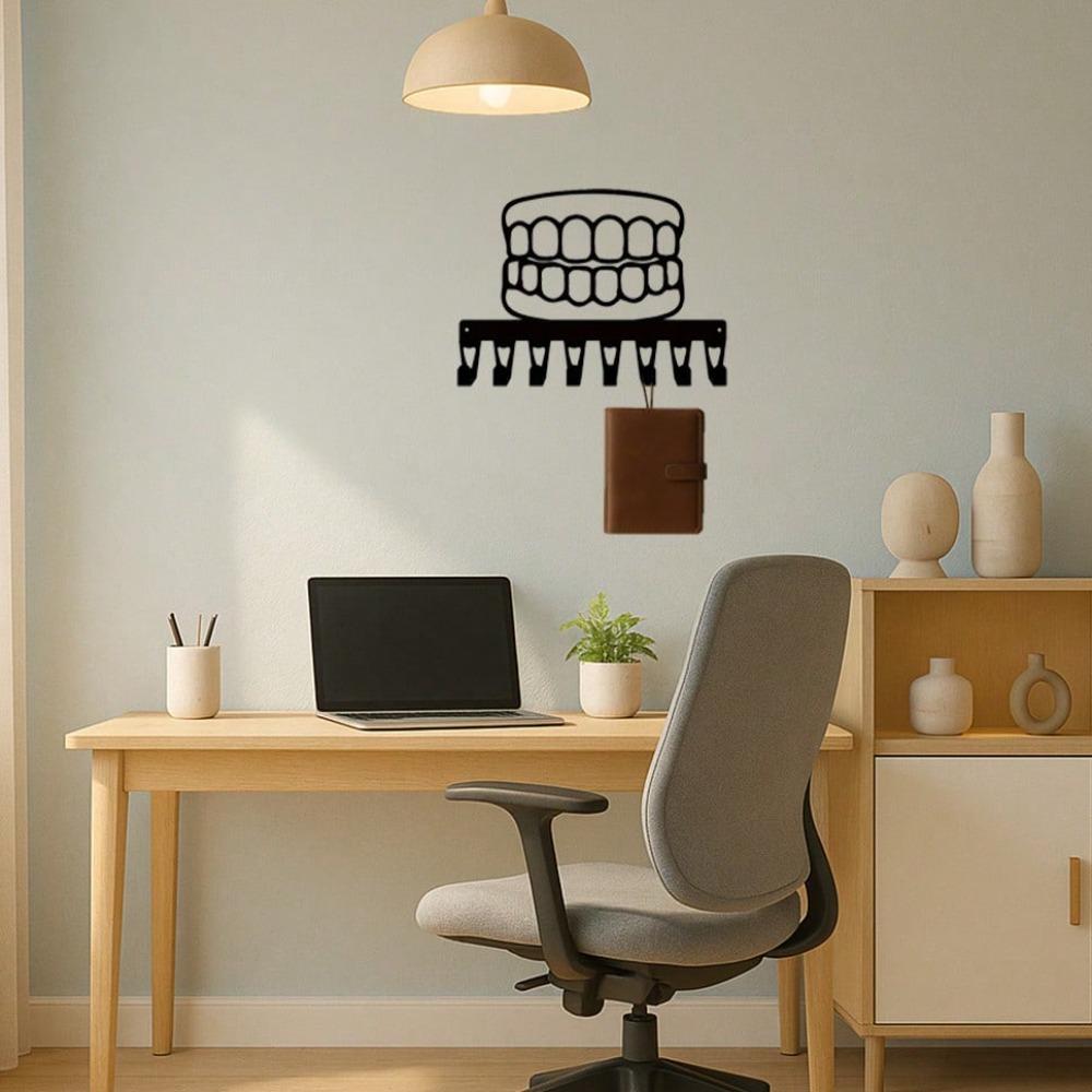 Minimalist Dental Key Holder Wall Hooks Single Piece Metal Wall Art Decor