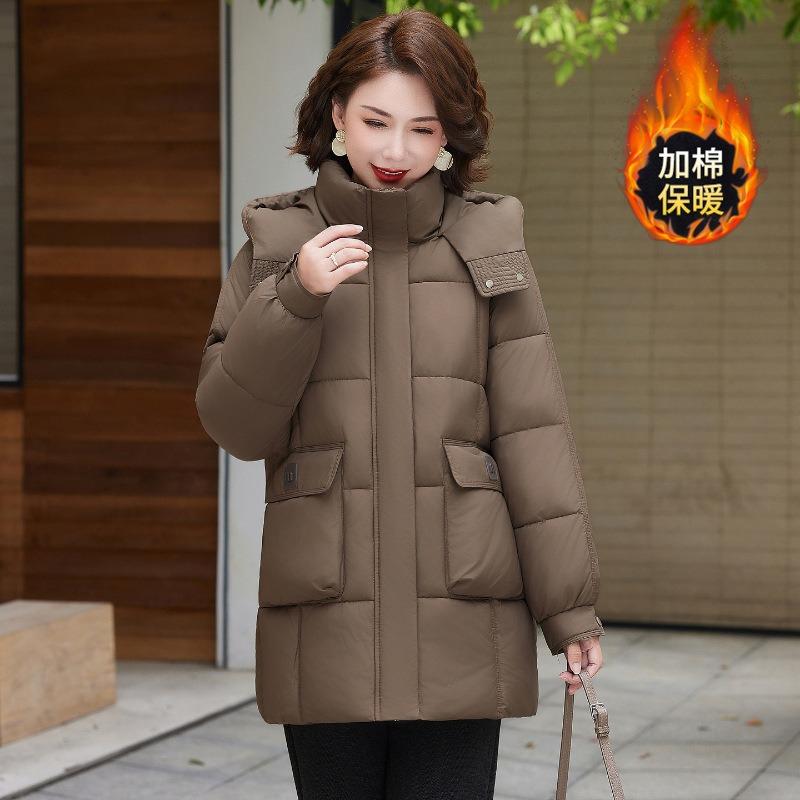 

Пуховик женский, дизайнерский, нишевый, средней длины, для маленькой мамы, зимний, новый, утолщенный, высококлассный, на хлопковой подкладке 4XL [recommended 150-80kg] темно-коричневого