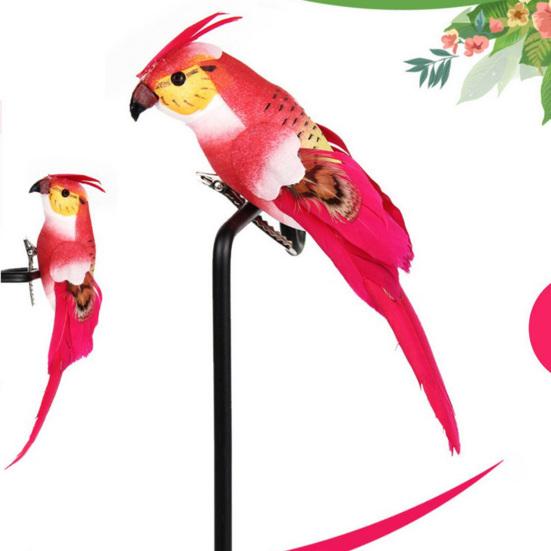 Realistische künstliche Papageienvogel-Dekoration, handgefertigter Schaumstoff mit Federn, Garten- oder Heimdekoration