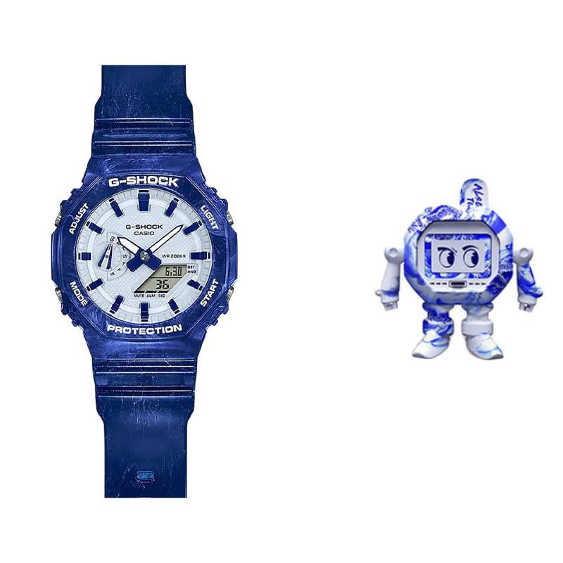 

Casio G-SHOCK Series National Trend Blue and White Porcelain Theme Dual Display Waterproof and Shockproof Movement Quartz Movement GA-2100BWP-2APFQ синий