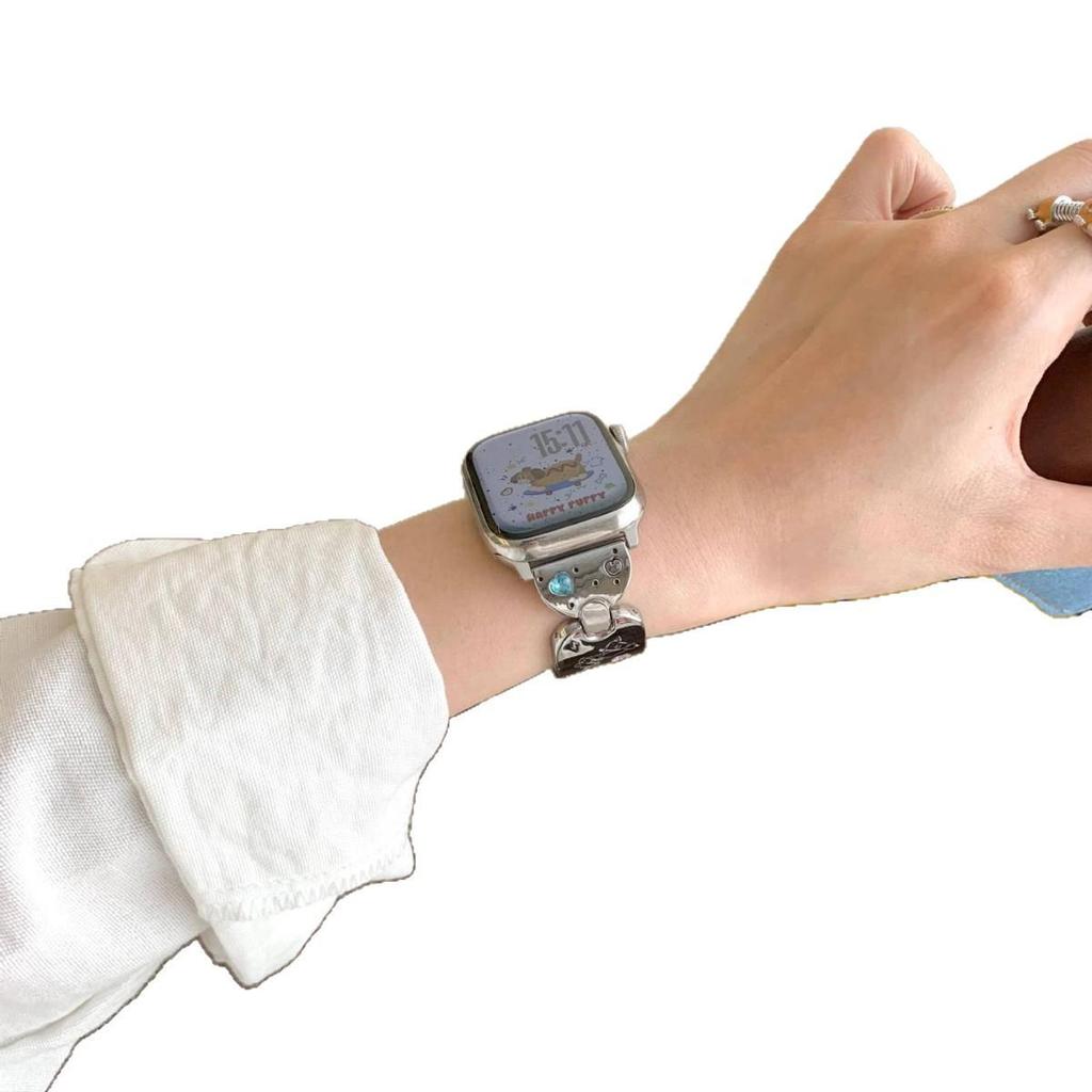 Cinturino Colorato con Zirconi per Orologio Dachshund - Adatto per Apple S10, iWatch 987SE, Xiaomi 8/9 Pro, Huawei