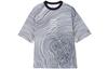 Sports Fashion Collection T Shirts Men's White Base Black All Over Print Crew Neck Moderate Straight Fit AHSR373-2