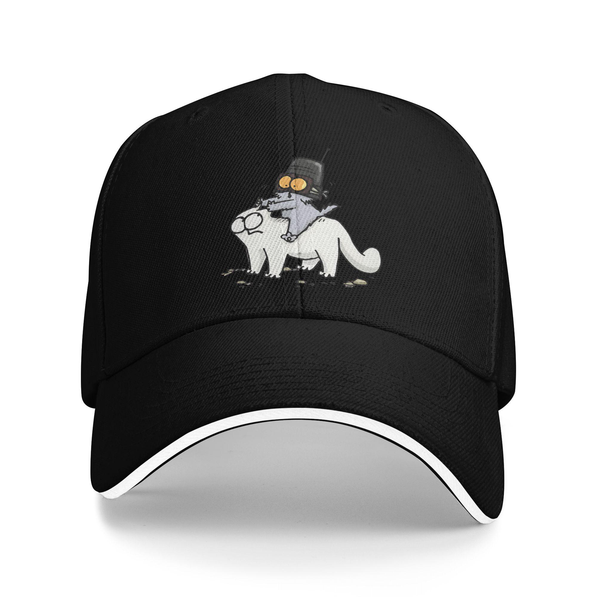 

Simons Cat Baseball Cap Y2k Funny Hip Hop Hats Summer Unisex-Teens Kpop Rock Baseball Caps One Size чёрный